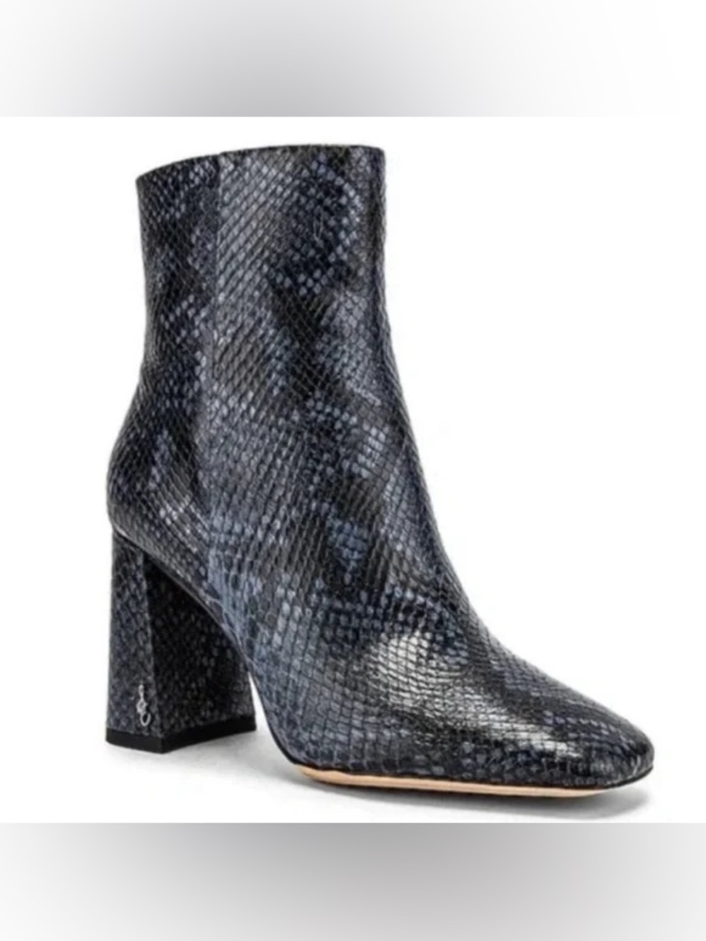 Sam Edelman Women's Codie Ankle Bootie Blue Leather Snakeskin Boots Size 10